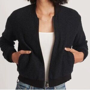 Marine Layer Birdseye Bomber Jacket - Black - S